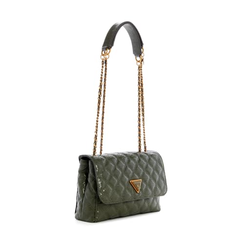 Guess Women's Olive Self-Design Crossbody Bag| Ladies Purse Handbags | Gift For Ladies