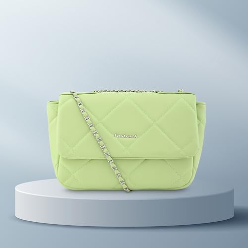 Fastrack PU Magnetic Closure Women's Party Sling Bag (Green, MEDIUM)