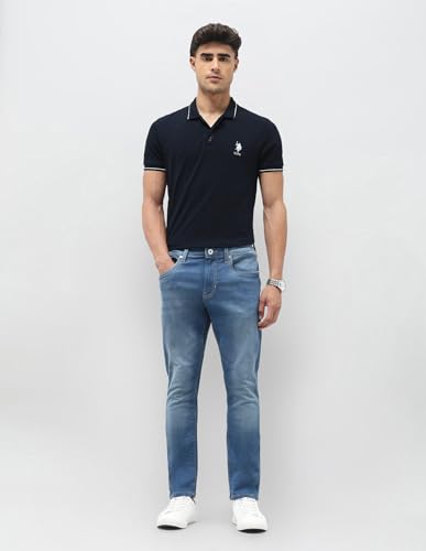 U.S. Polo Assn. Denim Co. Men's Tapered Jeans (UDJEN1941_Light Blue