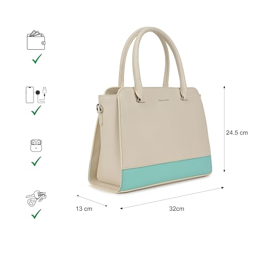Fastrack Satchelplay Handbag| Faux-Leather Women's Bag | Structured Bag with Top Handles & Adjustable Strap | Office, College & Casual Daily Use