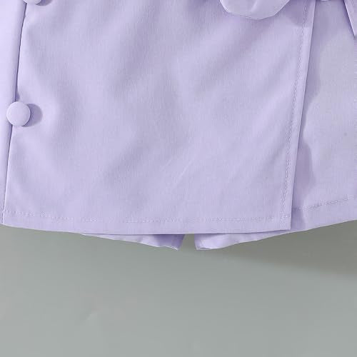 Hopscotch Girls Full Sleeves White 2-Pc Floral Applique Blouse & Skort For Age (5-6 Years)