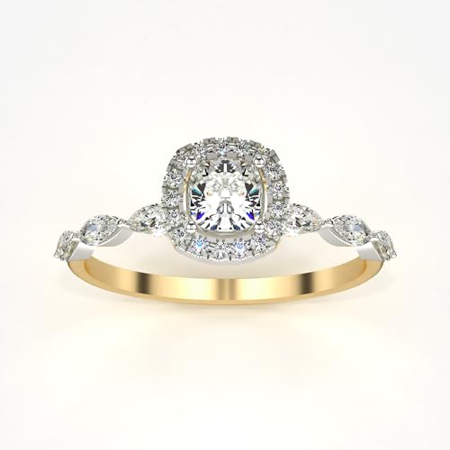 VALANOVA Hallmarked 18K Gold & Certified Lab Grown Diamond 0.93cts | Ring For Women's/Girls | Stylish & Elegant | VGR0464U | Ring Size: 9