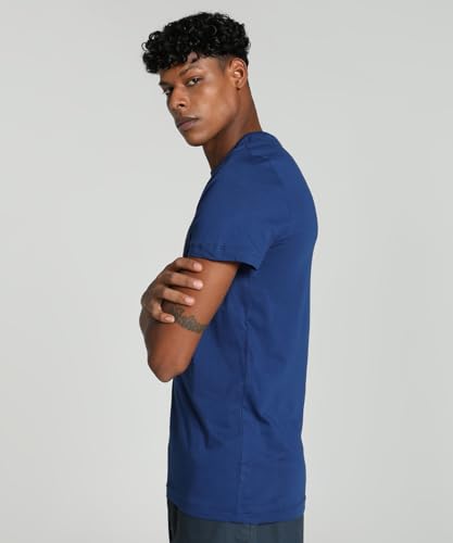 Puma Men's Graphic Print Slim Fit T-Shirt (679405_Blazing Blue
