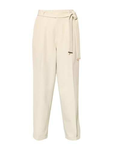 ONLY Women Loose Fit High-Rise Green Pants with Belt