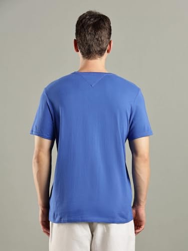 Tommy Hilfiger Embroidered Logo Regular-Fit Cotton T-Shirt Dazzling Blue