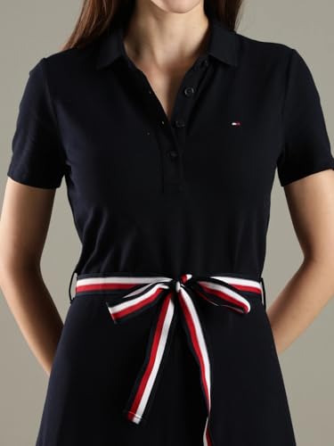 Cotton Polo Collar Midi Dress