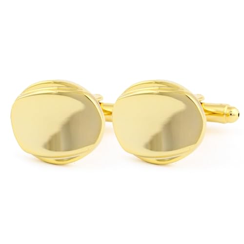 Peluche Men's Minimal Metal Design Cufflinks - Gold