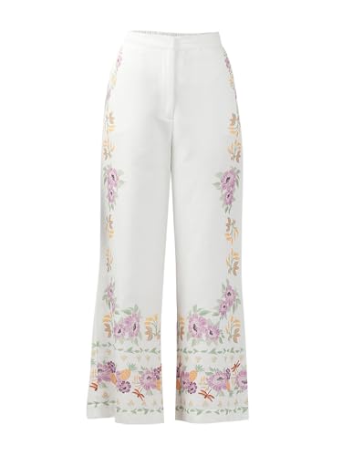 VERO MODA Women's Straight Fit High Rise White Pants
