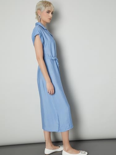 Max Women's Nylon A-Line Below The Knee Dress (B25WCTFEWDDR259_Pink