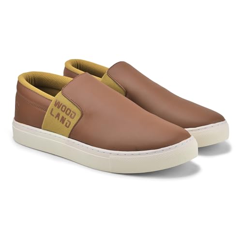 Woodland Men's Tan PU Sneakers-8 UK (42EURO) (SNK 6070023)