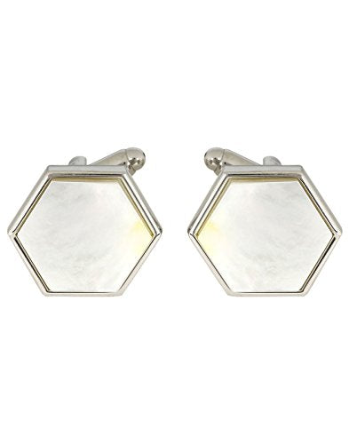 Peluche Natural Mother of Pearl Stone (Semi-precious) Cufflinks for Men