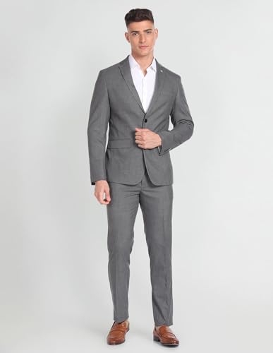 Arrow Solid Tailored Fit Formal Suit Grey
