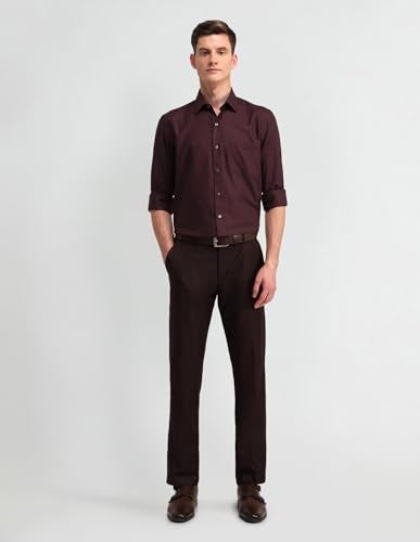 Arrow Men's Slim Fit Shirt (ARAISH0016_Red