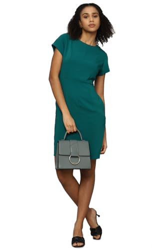 Allen Solly Women's Polyester Modern Mid-Thigh Length Dress (AHDRWRGF868103_Green