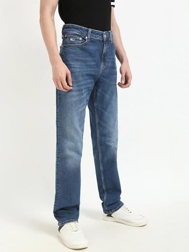 Mid-Wash Slim-Fit Mid-Rise Jeans Blue