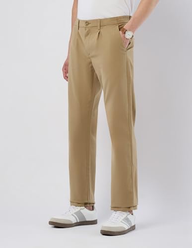 U.S.Polo Association Men's Mid Rise Denver Slim Fit Trousers (USTRO159R_Khaki_32)
