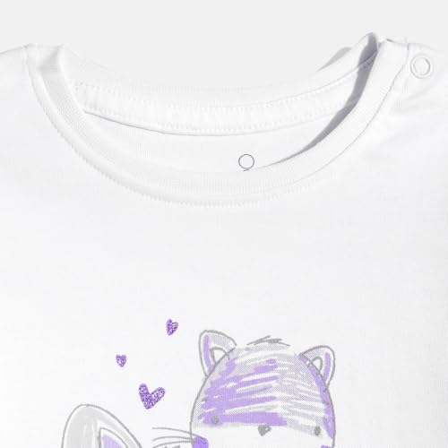 Mothercare Girls Cuddle Bunny Printed Full Sleeve T-Shirt | Soft Cotton Blend Baby Top for Infants & Newborns | Adorable White Bunny Print
