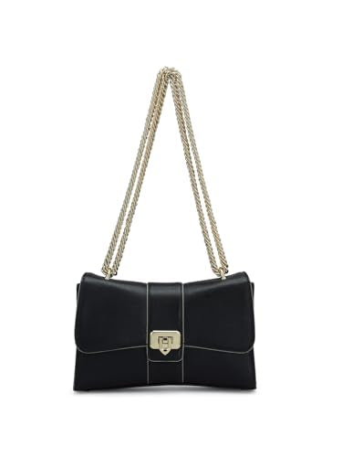 Da Milano Genuine Leather Black Shoulder Bag (Small) (01540OL)