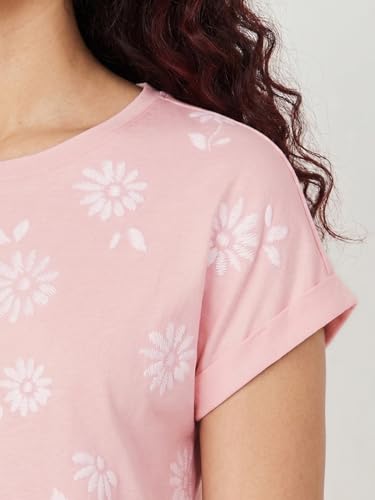 Max Women Embroidered T-Shirt (Pink_XXL)