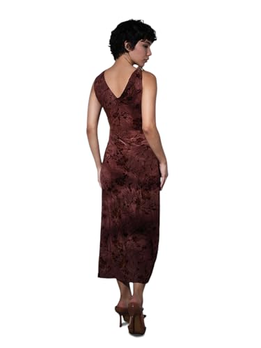 ONLY Women's Regular Fit Maroon Dress