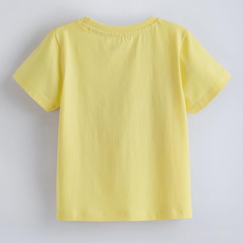 Hopscotch Girls Floral Jersey Cotton T-Shirt in Yellow Color for Age (7-8 Years)