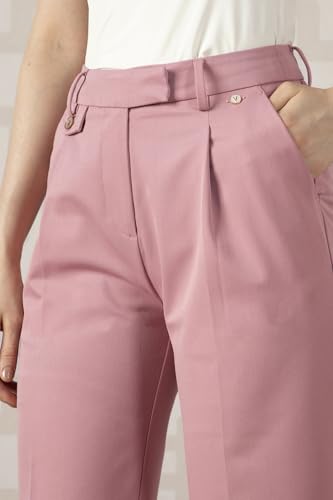 Van Heusen Women Pink Solid Formal Regular Fit Trousers