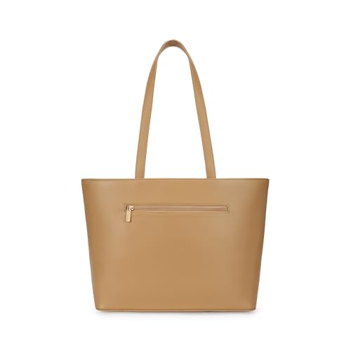 Fastrack Women's Spacious Everyday Tote Bag with Side Zip Pocket | Fits Upto 14" Laptop | Roomy Interior with Inner Zip and Slip Pockets | Comfortable Shoulder Straps | Trendy Women's Handbags