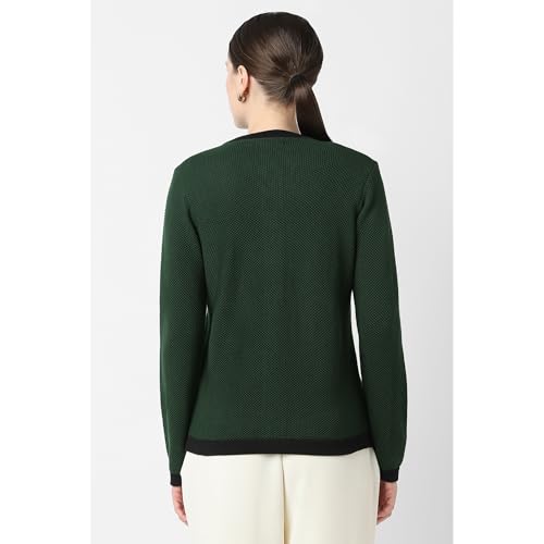 Van Heusen Women's Cotton Blend Crew Neck Sweater (VWSWURGF889228_Green
