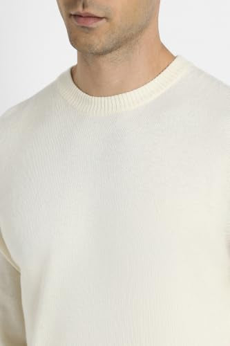 American Eagle Men Empire Cream Crew Neck Sweater