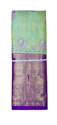 VFCollections Women's Kanchipuram Silk Pure Pattu Sarees With Blouse (VFC492-2)
