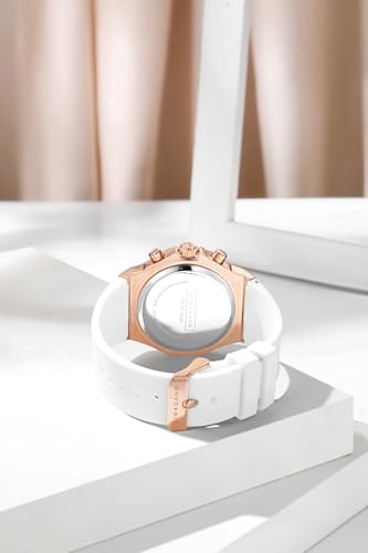 Giordano Chronograph Watch for Women | Stainless Steel Case, Crystal Bezel | Modern & Stylish Timepiece with Comfortable Silicone Strap