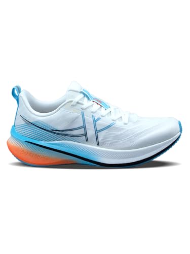 XTEP Mens High Energy Rebound I Stable Nylon TPU Support I Anti-Slip I CPU Outsole ACE Tech Running Shoe I Classic White/Sky Blue