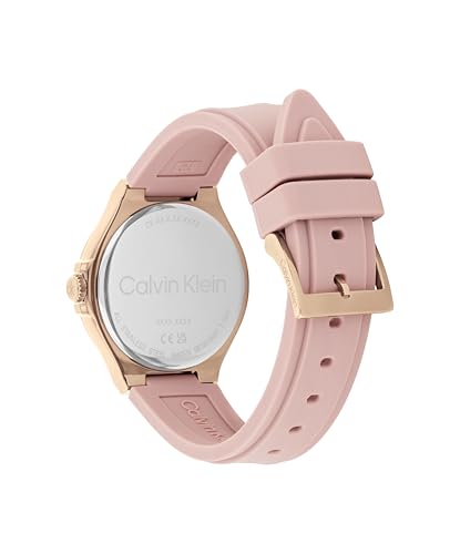 Calvin Klein Vibrancy Qtz Multifunction Blush Round Dial Women's Watch|Silicone Material|Multi Color Band - 25100108
