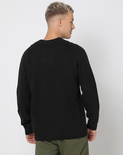 GAP Men Recycled Crew-Neck Sweater, Black, S