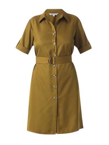 ONLY Women's Polyester Mini Shirt Dress with Belt (9020998- Tapenade