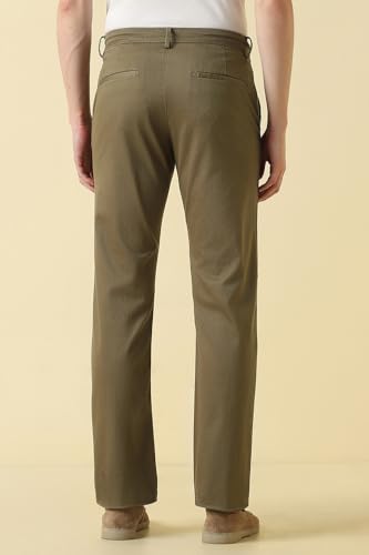 Men Khaki Textured Casual Trousers