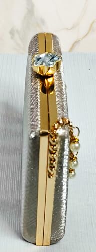 Divine Collection Pearl Crown Clutch (Silver)