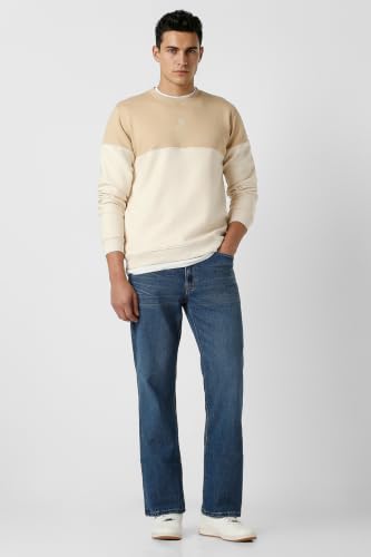 Men Beige Patterned Crew Neck Sweatshirt
