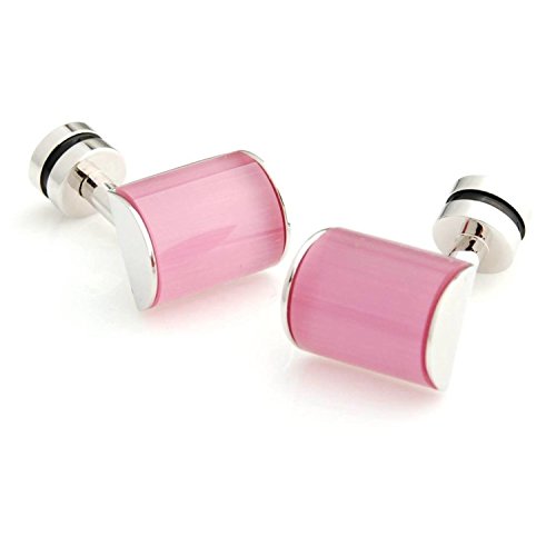 Peluche Metrosexual Pink Onyx Stone Cufflinks for Men