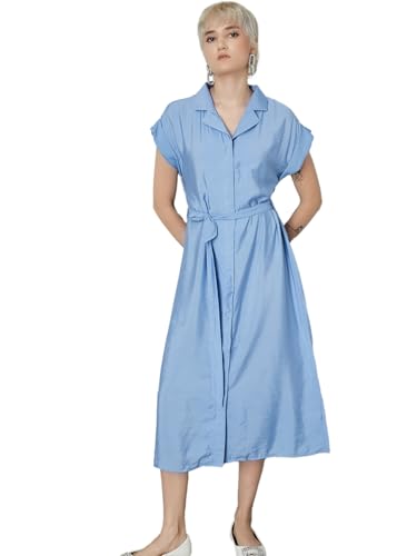 Max Women's Nylon A-Line Below The Knee Dress (B25WCTFEWDDR259_Pink