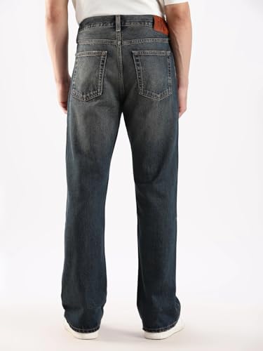 Mid-Wash Flared Fit Mid Rise Jeans