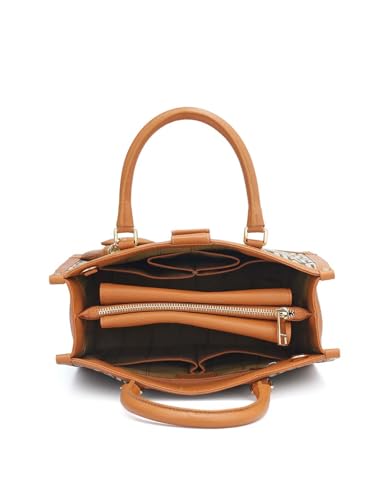 Da Milano Genuine Leather Orange Book Tote (Small) (01446S)