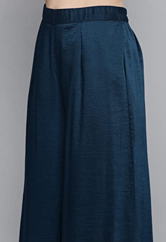 LYMI LABEL Teal Blue Silk Blend Flared Sequinned Kurta Set with Dupatta