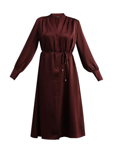 VERO MODA Women's A-Line Maroon Dress
