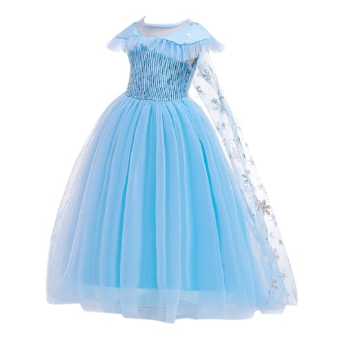 Hopscotch Girls Sequin Embellished Floor Length Ball Gown In Blue Color For Ages 3-4 Years