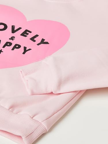 Max Girls Printed Sweatshirt (Pink_6-8 Y)