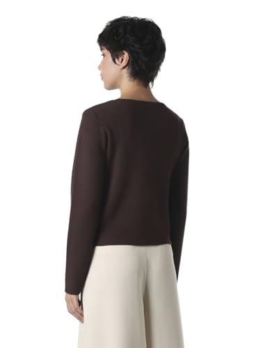 ONLY Women's Solid Regular Fit Dark Brown Sweater