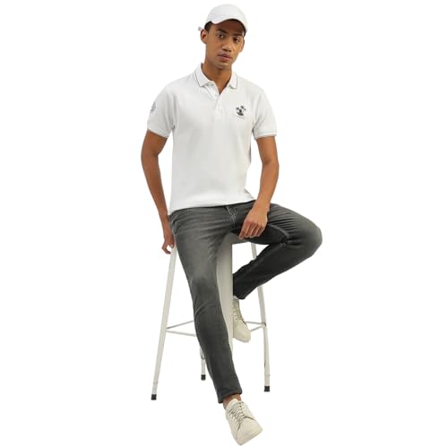 UNITED COLORS OF BENETTON Regular Fit Polo Neck Solid T-Shirt (Size: XL)-25P3059J3340I101 Blue