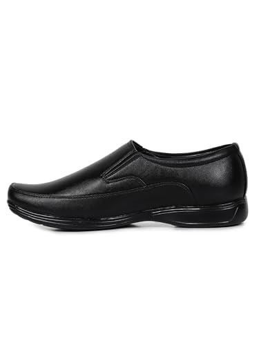 HIKBI Leather Formal Office Shoes Slip On Formal Shoes for Men-Black_7