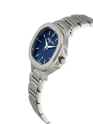 Mathey-Tissot Stainless Steel Analog Blue Dial Women Watch-D152Abu, Silver Band